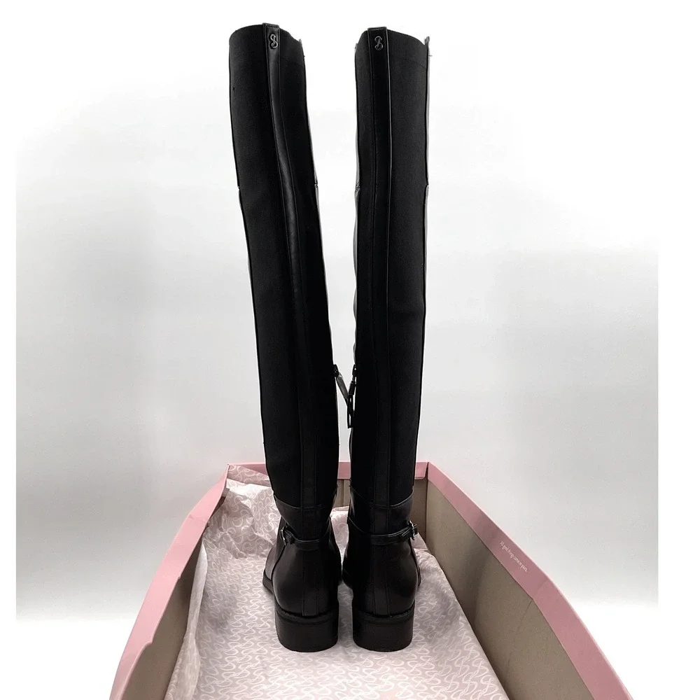 Sam and Libby Womens Black Over The Knee Stretch Back Riding Boots Size 8.5